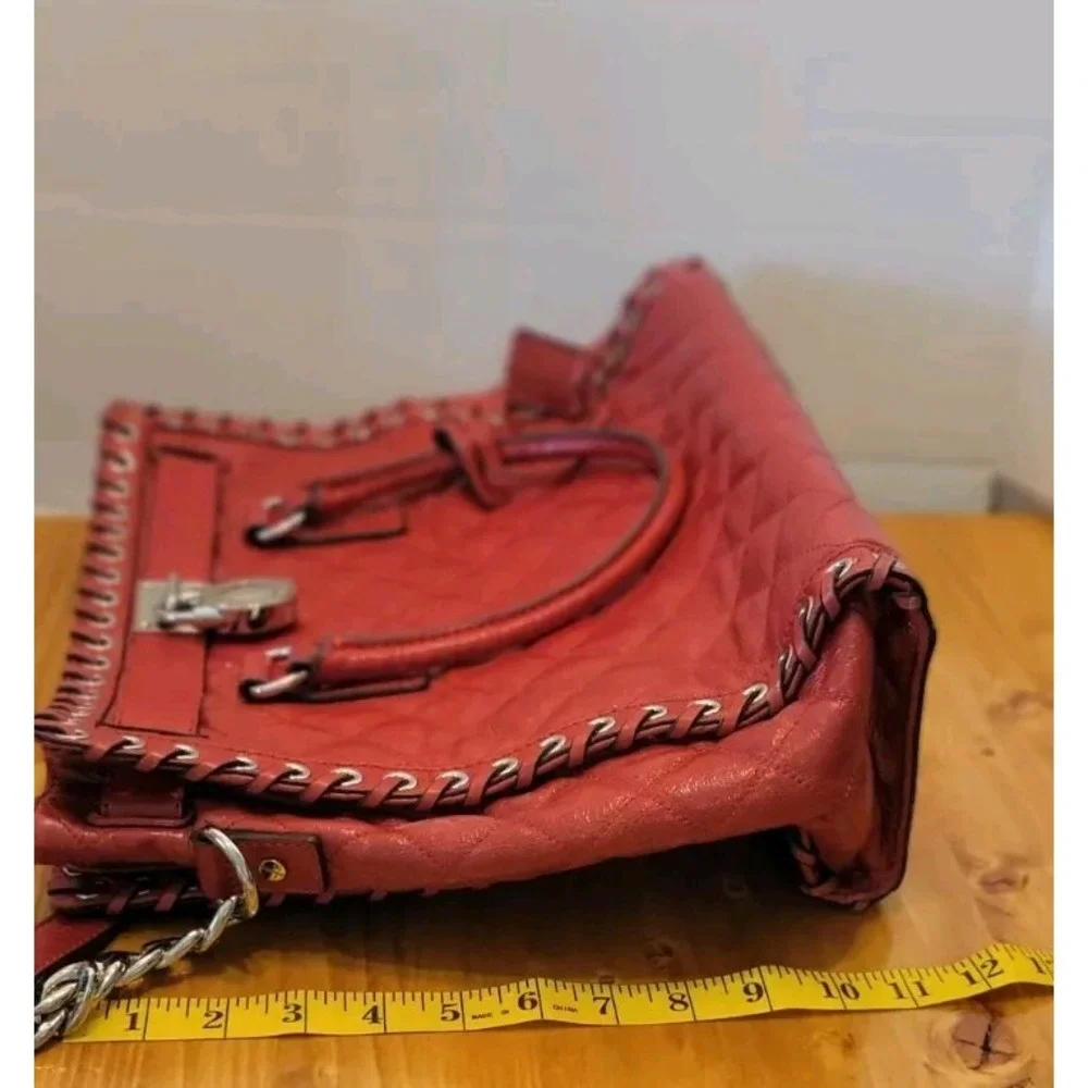MICHAEL KORS Hamilton Large Leather Tote Dark Red LINER DIRTY, NO‎ RIPS.